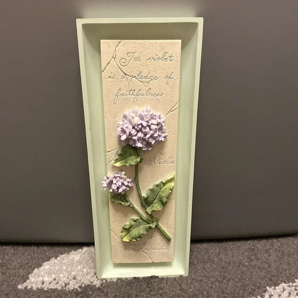Boho Woven Violet Wall Hanging Soft Green Purple Cream 10" Decor